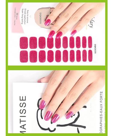 Kalolary 20PCS Nail Gel Strips - Glitter Pink Self-Adhesive Wraps - UV/LED Lamp Required - Buy Online on GoSupps.com