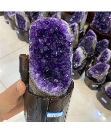 Natural Amethyst Geode Quartz Cluster Crystal Specimen Semi-Precious Stone Jade Exorcise Evil Spirits Money Drawing Jaspery Natural (Color : About 1800-1900) - Buy Online on GoSupps.com