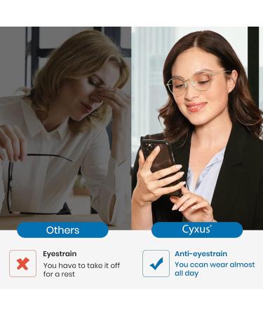 Cyxus Blue Light Filter Glasses for Women - Lightweight Geometry Fashion Eyewear (8009-Gold) - Protect Your Eyes & Enhance Your Style - Buy Online on GoSupps.com