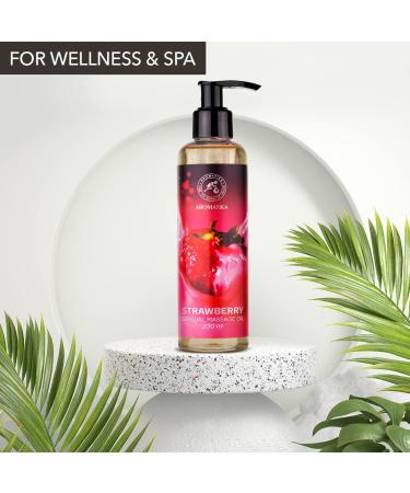 Sensual Strawberry Massage Oil 200ml | Edible Relaxation Body Oil with Almond & Grape Seed Oil - Buy Online on GoSupps.com