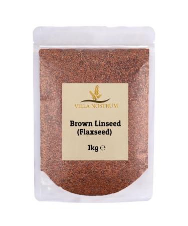 Brown Linseeds (Flaxseeds) Raw Unmilled Flax Seed Vegetarian Vegan 1kg by Villa Nostrum