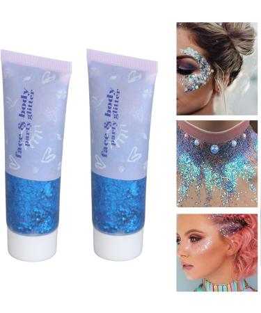 Buy Face Body Glitter Gel - Safe Self Adhesive Sequin Makeup 2pcs Portable for Lip & Hair - Concert Ready (Peacock Blue - Buy Online on GoSupps.com