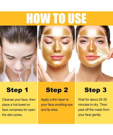 24K Gold Face Mask Deep Pore Cleansing Moisturizing Face Mask Brightening Nourishing Reduces Pores and Removes Blackheads Face Mask for Women and Men 120ml - Buy Online on GoSupps.com