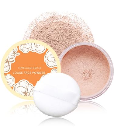 Loose Face Powder Oil Control Loose Face Setting Powder Matte Flawless Finish Make Up Setting Powder Lightweight Long Lasting Finishing Powder Soft Natural Focus Effect Makeup(2#)
