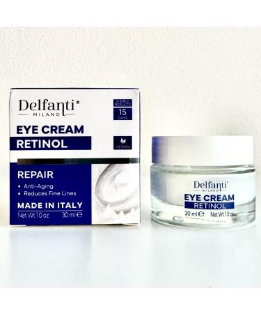 Delfanti-Milano RETINOL REPAIR EYE CREAM Anti Aging Reduces Fine Lines Fast Result Vegan Made in Italy
