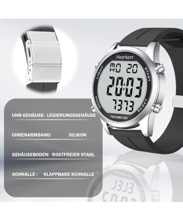 HORKENT Watertight Proaction Walking Device for Seniors - No Bluetooth/App Tracks Steps & Calories Large LCD Display Silicone Black - Buy Online on GoSupps.com
