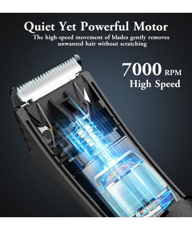 Kibiy Electric Groin Hair Trimmer for Men - IPX7 Wet/Dry Male Pubic Hair Trimmer with LED Indicator Black - Buy Online on GoSupps.com