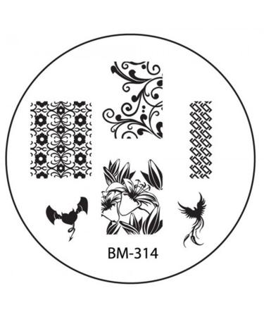 Stamping stencil plate BM 314 Bundlemonster ornaments tribal flowers nail art nail design