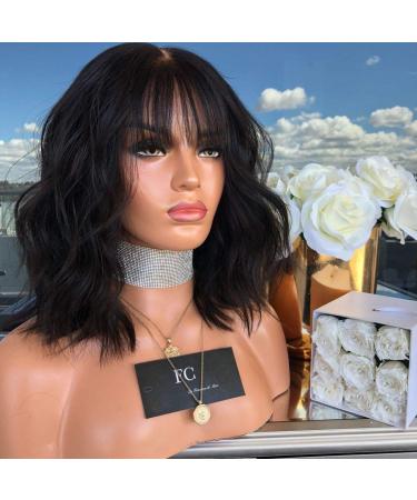 Battnot Short Black Bobo Wig - Brazilian Full Synthetic Hair Heat-Resistant Natural Wave (35cm) - Buy Online on GoSupps.com