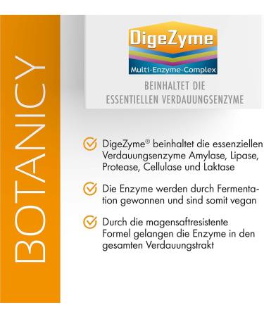  Botanicy Botanicy MULTI ENZYM FORTE - Normalizes digestion even in cases of lactose intolerance - DigeZyme multi-enzyme complex with digestive enzymes amylase protease lactase lipase and cellulase - Buy Online on GoSupps.com