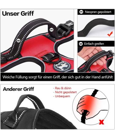 POPOT No Pull Dog Harness | Reflective Pet Vest for Daily Training & Walking | Control Handle | Red Medium - Buy Online on GoSupps.com