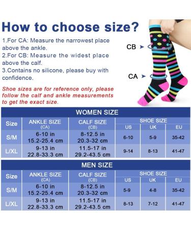 Beister Compression Socks 15-20 mmHg for Men & Women - 3 Pairs, Multi-Colour-01, Knee High Support Hose for Running & Sports | S-M - Buy Online on GoSupps.com