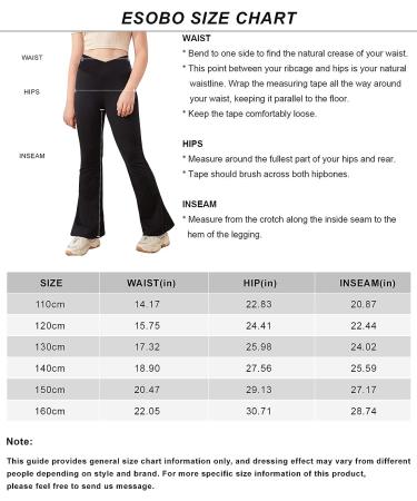 Girls Cross High Waisted Flare Yoga Pants - Black, Size 11-12 Years | Full Length Bell Bottom Leggings - Buy Online on GoSupps.com