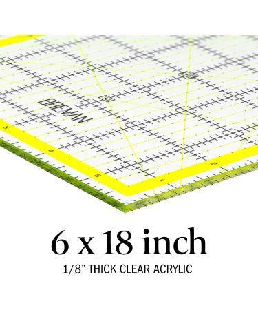 Breman Precision 6x18 Inch Clear Quilting Ruler - Acrylic Ruler for Fabric Cutting and Sewing - Grids for Precision Measurements - Buy Online on GoSupps.com