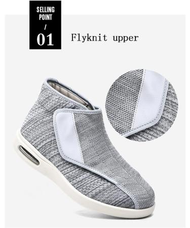 MisFun Diabetic Shoes for Men and Women | Velcro Walking Shoes for Diabetes | Adjustable and Comfortable | Dark Grey - Buy Online on GoSupps.com