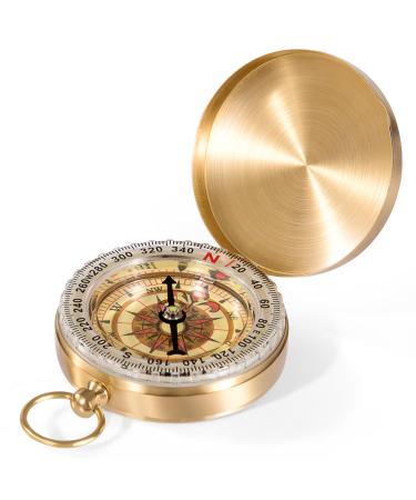 Compass Outdoor Navigation Portable Compass Pocket Compass for Hiking Camping Survival Climbing Outdoor Activities Gold