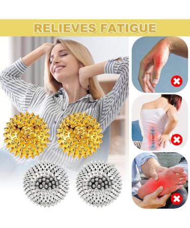 Fengyang Magnetic Acupressure Balls - 4 STK Igelball Massage for Stress Relief | Small Metal Hedgehog Balls in Gold & Silver - Buy Online on GoSupps.com