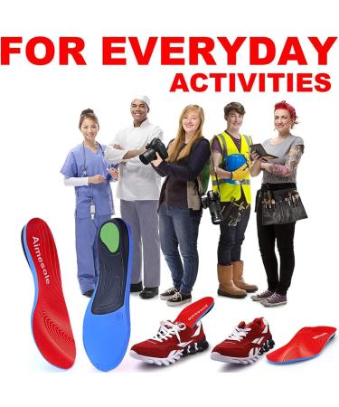 Aimesole High Arch Support Insoles for Plantar Fasciitis Pain Relief - Women's 10.5-12 / Men's 8.5-10 (Blue) - Buy Online on GoSupps.com