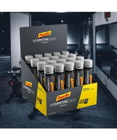 Powerbar L-Carnitine Liquid Ampoules 20x25ml - 1000mg L-Carnitine & Vitamin B6 Supplement - Buy Online on GoSupps.com