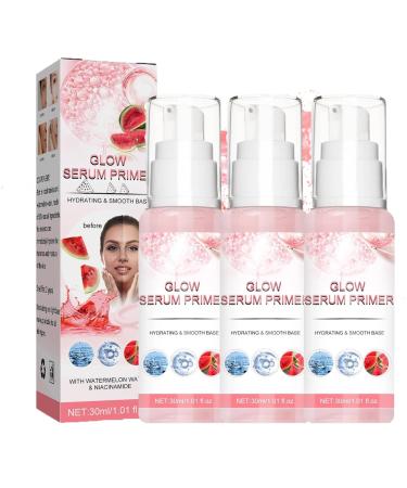 Essence Glow Serum Essence Watermelon Glow Serum Essence Glow Serum Primer Watermelon Essence Good Stuff Glow Serum Primer Glow Boosting Serum for Face Hydrating Brightens (3PCS)