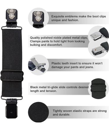 Adjustable Elastic Boot Straps for Biker Men & Women - Black 4-Piece Set - Buy Online on GoSupps.com