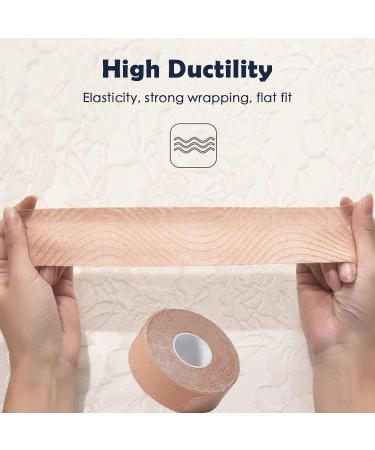 2 Rolls Kinesiology Tape - Waterproof Athletic Tape for Pain Relief & Joint Support | 20 Precut Strips | Muscle Injury Prevention (Beige - Buy Online on GoSupps.com
