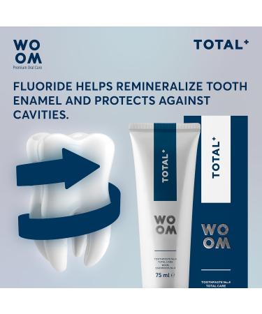 WOOM TOTAL+ Toothpaste for All-Round Protection with Fluoride - Buy Online Worldwide - Buy Online on GoSupps.com