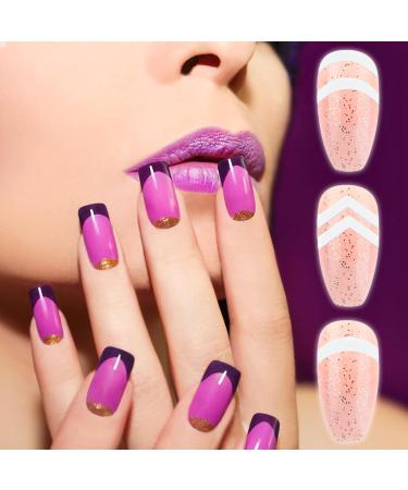 1734 Pieces French Tip Nail Art Stickers - DIY Self-Adhesive Manicure Strips & Decals | 8 Designs for Creative Nail Designs - Buy Online on GoSupps.com