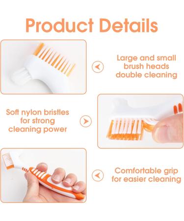 3 Prosthesis Toothbrush | Double-Sided Soft Bristles & Ergonomic Design for Effective Cleaning - Buy Online on GoSupps.com