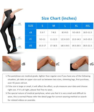 2 PCS Compression Pantyhose 20-30mmHg Support Stockings for Women - L Black Large (Pack of 2) - Buy Online on GoSupps.com