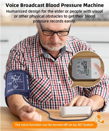 Buy AILE 111 Blood Pressure Monitor - Accurate Home BP Machine with Voice Broadcast & Large Cuff (8.7-16.5) - Reliable Upper Arm Monitor for International Shipping - Buy Online on GoSupps.com