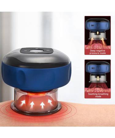 Rechargeable Electrical Cupping Massage Device - 6/12 Gear Portable Professional Therapy Tool for Home & Travel (Blue) - Buy Online on GoSupps.com