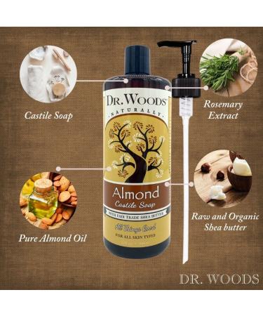 Dr. Woods Almond Castile Soap with Organic Shea Butter - 32 oz Pump Bottle - Buy Online on GoSupps.com