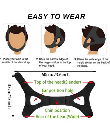 2 Pack Anti Snore Chin Strap - Adjustable Snoring Solution for Men and Women - Breathable Sleep Aid for Snore Reduction - Buy Online on GoSupps.com