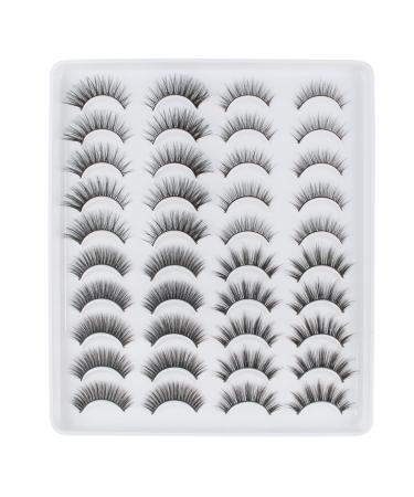 Artificial eyelashes natural look 20 pair fluffy fake eyelashes 4 styles wispy false eyelashes faux nerz soft fake lashes eyelashes reusably reusable by parribarrri ... wispy -20 pairs - Buy Online on GoSupps.com