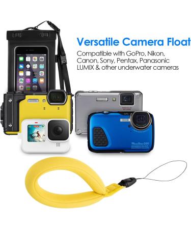 Avorast 2 Pack Waterproof Camera Float Strap Universal Floating Wristband Hand Grip for GoPro, Nikon, Canon, Sony | Waterproof Underwater Lanyard for Camera Safety - Yellow - Buy Online on GoSupps.com