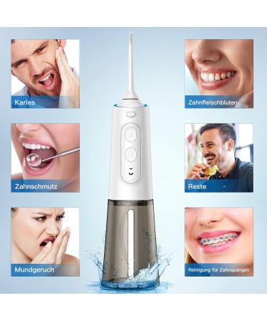 Bestope Wireless Oral Shower for Teeth - 250ml Portable & Rechargeable 4 Nozzle Tips IPX7 Waterproof - Perfect for Home & Travel - Buy Online on GoSupps.com