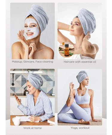 Sackei Microfiber Hair Drying Towel Wrap - Super Absorbent Hair Turban for Kids and Women - Anti Frizz - Purple, Medium Size - Buy Online on GoSupps.com