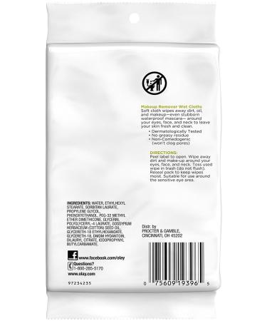 Olay Makeup Remover Wet Cloths - 7 Count (Pack of 6) | Gentle Cleansing Wipes for All Skin Types | International Shipping Available - Buy Online on GoSupps.com