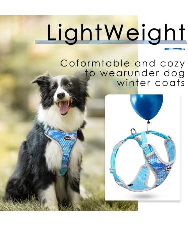 Thinkpet No-Pull Dog Harness - Breathable Adjustable Chest Harness for Small Medium & Large Dogs - Padded Reflective Safety Harness (1 Pack) - Camouflage Blue - Buy Online on GoSupps.com