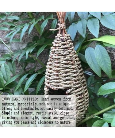 Hand-Woven Eco-Friendly Teardrop Bird Hut | Hanging Grass Bird House | 100% Natural Fiber | Shelter from Cold Weather - Buy Online on GoSupps.com