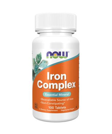 Now Foods Iron Complex (Iron Complex) 27mg 100 Vegan Tablets Lab Tested Iron Vitamins Gluten Free Soy Free Vegetaria