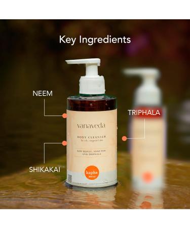 Vanaveda Body Cleanser Kapha | Purifying Ayurvedic Body Wash with Neem Honey & Triphala for Oily Congested Skin | Balancing Cleanser for Kapha Prone Skin | Sulfate-Free | 300ml - Buy Online on GoSupps.com