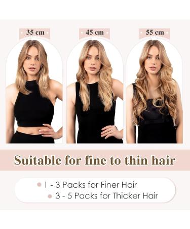 Tess Tape Extensions - Real Human Hair Medium Blonde #24 10 Pcs 18 (45cm) 25g | Remy Tape-In Hair Extensions - Buy Online on GoSupps.com