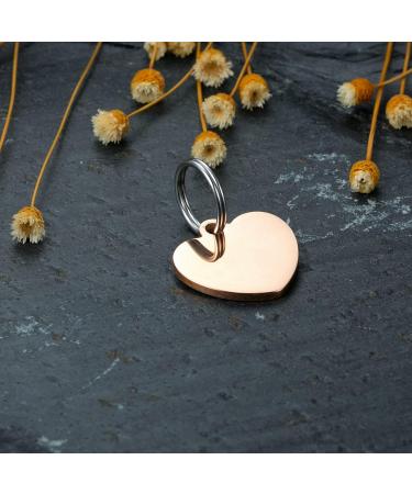 Personalized Heart Pendant for Dogs & Cats - Engraved Name Tag Badge - Unique Pet Gifts in Rose Gold - Perfect Pet ID for All Collars - Buy Online on GoSupps.com