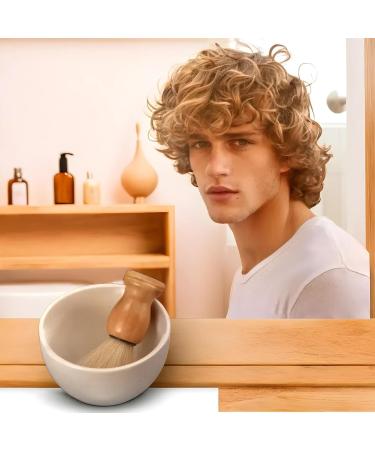 MyGrtfam Beard Care Bowl Brush Set - Ceramic Shaving Kit with Rich Shaving Soap Foam Cup for Wet Shaving - Opulent Garden Design - Buy Online on GoSupps.com