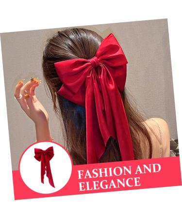 NUSITOU Satin Ribbon Hairpin Hair Barrettes for Teen Red Bow for Hair Ponytail Clip Hair Bows for Teen Teen Hair Bows Hair Ribbon Halloween Hair Bows Hair Bows for Women - Buy Online on GoSupps.com