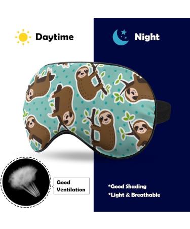 Sloth & Polka Dots Sleep Mask - Adjustable Eye Cover for Sleeping & Travel - Buy Online on GoSupps.com