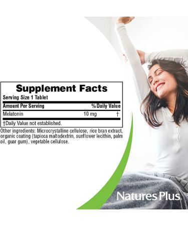 Nature's Plus Melatonin 10 mg - 90 Tablets for Better Sleep | High-Quality Sleep Support - Buy Online on GoSupps.com