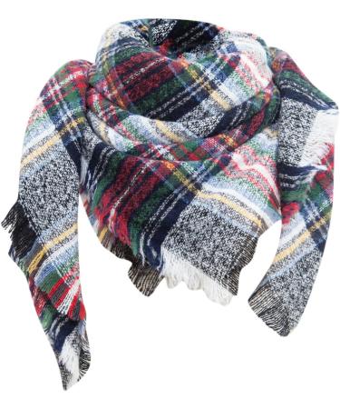 Elegant Women's Knitting Scarf | Multi-Purpose Wool Neck Warmer & Triangular Cape - White - Buy Online on GoSupps.com